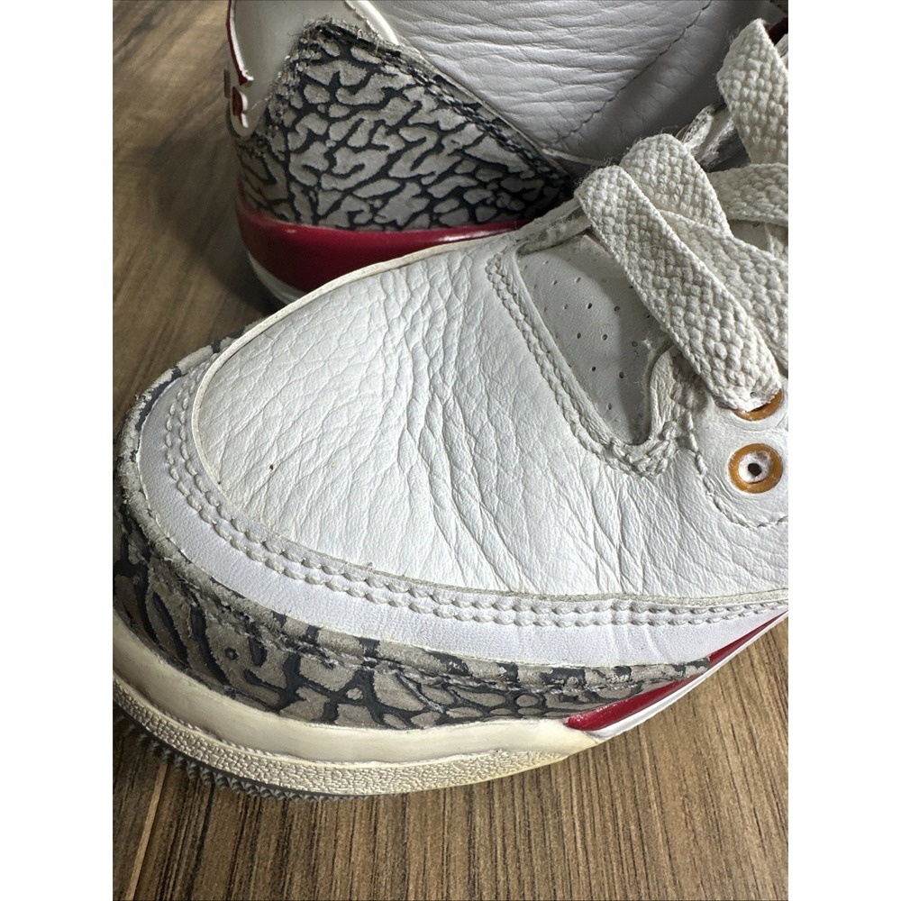 Size 6.5Y Nike‎ Air Jordan 3 Retro GS Cardinal Red White Youth Shoes 398614-126 - Picture 11 of 13